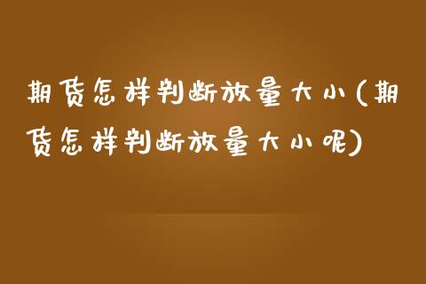 期货怎样判断放量大小(期货怎样判断放量大小呢)_原油期货_第1张_珍投期货网 期货怎样判断放量大小(期货怎样判断放量大小呢)_https://www.zztgc.com_原油期货_第1张