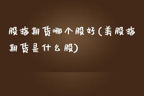 股指期货哪个股好(美股指期货是什么股)_https://www.zztgc.com_原油期货_第1张