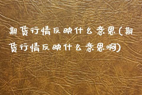 期货行情反映什么意思(期货行情反映什么意思啊)_https://www.zztgc.com_原油期货_第1张