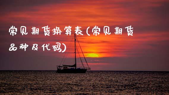 常见期货换算表(常见期货品种及代码)_https://www.zztgc.com_原油期货_第1张
