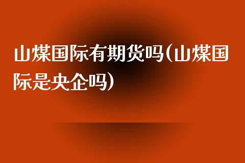 山煤国际有期货吗(山煤国际是央企吗)_https://www.zztgc.com_期货行情_第1张