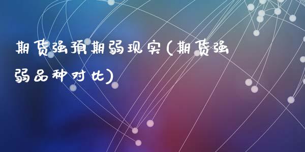 期货强预期弱现实(期货强弱品种对比)_https://www.zztgc.com_期货直播_第1张