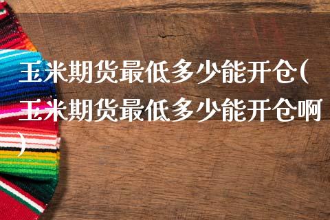 玉米期货最低多少能开仓(玉米期货最低多少能开仓啊)_https://www.zztgc.com_黄金期货_第1张