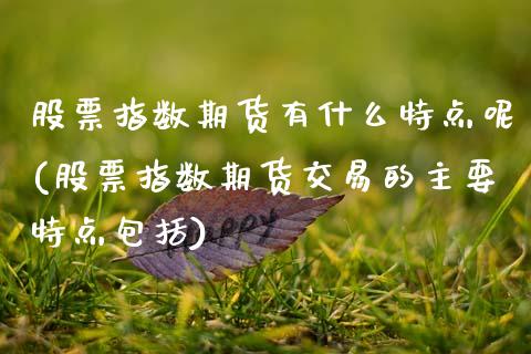 股票指数期货有什么特点呢(股票指数期货交易的主要特点包括)_https://www.zztgc.com_期货入门_第1张