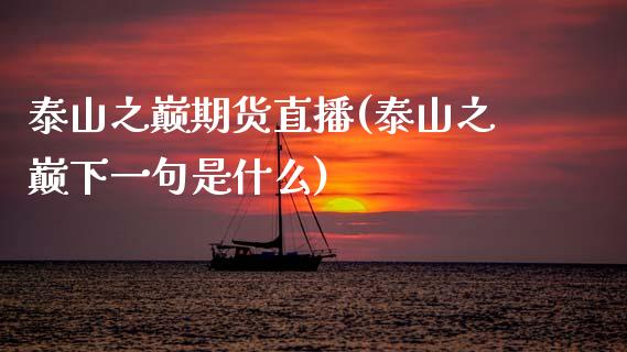 泰山之巅期货直播(泰山之巅下一句是什么)_https://www.zztgc.com_期货直播_第1张