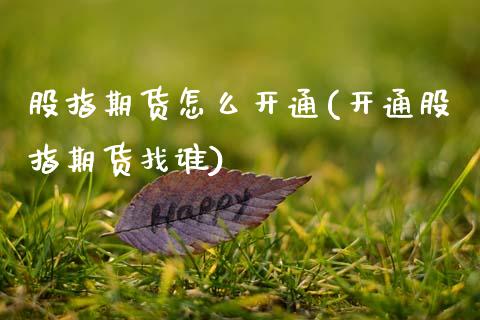 股指期货怎么开通(开通股指期货找谁)_https://www.zztgc.com_黄金期货_第1张
