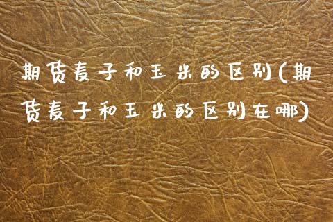 期货麦子和玉米的区别(期货麦子和玉米的区别在哪)_https://www.zztgc.com_期货入门_第1张
