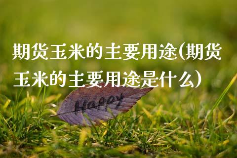 期货玉米的主要用途(期货玉米的主要用途是什么)_https://www.zztgc.com_期货入门_第1张