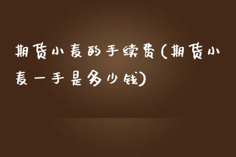 期货小麦的手续费(期货小麦一手是多少钱)_https://www.zztgc.com_期货行情_第1张