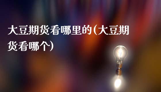 大豆期货看哪里的(大豆期货看哪个)_https://www.zztgc.com_黄金期货_第1张