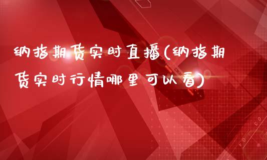 纳指期货实时直播(纳指期货实时行情哪里可以看)_https://www.zztgc.com_期货直播_第1张