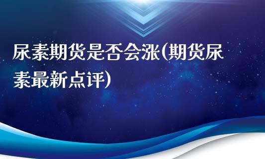 尿素期货是否会涨(期货尿素最新点评)_https://www.zztgc.com_期货直播_第1张