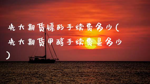 光大期货镍的手续费多少(光大期货甲醇手续费是多少)_https://www.zztgc.com_黄金期货_第1张