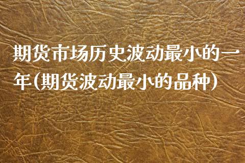 期货市场历史波动最小的一年(期货波动最小的品种)_https://www.zztgc.com_原油期货_第1张