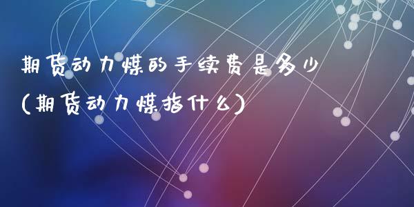期货动力煤的手续费是多少(期货动力煤指什么)_https://www.zztgc.com_黄金期货_第1张