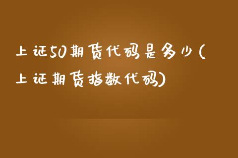 上证50期货代码是多少(上证期货指数代码)_https://www.zztgc.com_原油期货_第1张