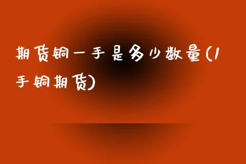 期货铜一手是多少数量(1手铜期货)_https://www.zztgc.com_原油期货_第1张