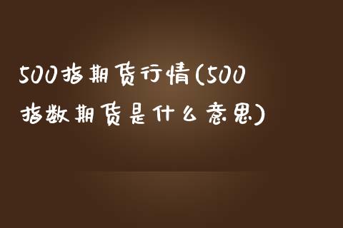 500指期货行情(500指数期货是什么意思)_https://www.zztgc.com_期货直播_第1张