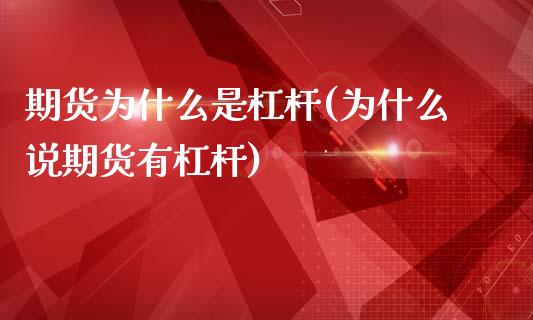 期货为什么是杠杆(为什么说期货有杠杆)_https://www.zztgc.com_期货行情_第1张