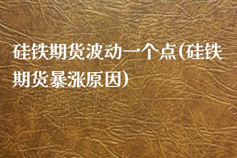 硅铁期货波动一个点(硅铁期货暴涨原因)_期货入门_第1张_珍投期货网 硅铁期货波动一个点(硅铁期货暴涨原因)_https://www.zztgc.com_期货入门_第1张