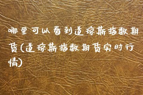 哪里可以看到道琼斯指数期货(道琼斯指数期货实时行情)_https://www.zztgc.com_期货直播_第1张