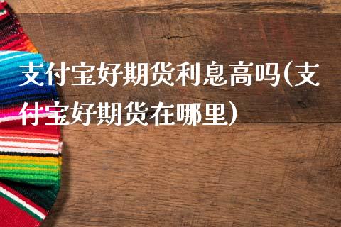 支付宝好期货利息高吗(支付宝好期货在哪里)_https://www.zztgc.com_黄金期货_第1张