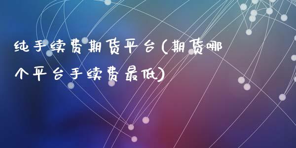 纯手续费期货平台(期货哪个平台手续费最低)_https://www.zztgc.com_原油期货_第1张