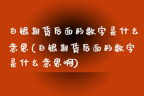 白银期货后面的数字是什么意思(白银期货后面的数字是什么意思啊)_https://www.zztgc.com_原油期货_第1张