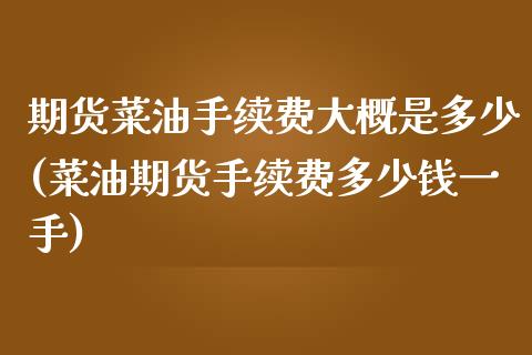 期货菜油手续费大概是多少(菜油期货手续费多少钱一手)_https://www.zztgc.com_期货直播_第1张