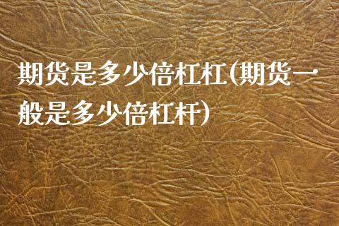期货是多少倍杠杠(期货一般是多少倍杠杆)_https://www.zztgc.com_期货直播_第1张