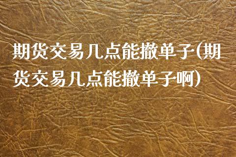 期货交易几点能撤单子(期货交易几点能撤单子啊)_https://www.zztgc.com_期货行情_第1张