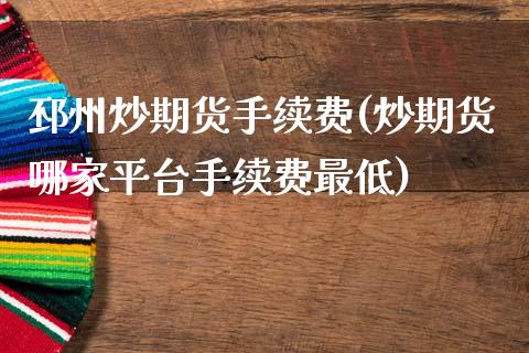 邳州炒期货手续费(炒期货哪家平台手续费最低)_https://www.zztgc.com_期货入门_第1张