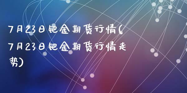 7月23日钯金期货行情(7月23日钯金期货行情走势)_https://www.zztgc.com_期货开户_第1张