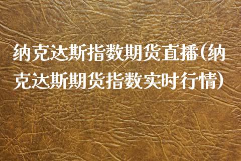 纳克达斯指数期货直播(纳克达斯期货指数实时行情)_https://www.zztgc.com_期货入门_第1张