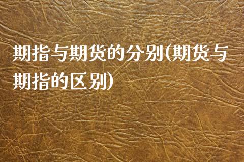 期指与期货的分别(期货与期指的区别)_https://www.zztgc.com_期货入门_第1张