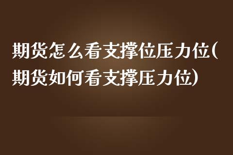 期货怎么看支撑位压力位(期货如何看支撑压力位)_https://www.zztgc.com_期货直播_第1张