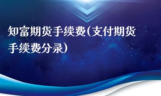 知富期货手续费(支付期货手续费分录)_https://www.zztgc.com_期货入门_第1张