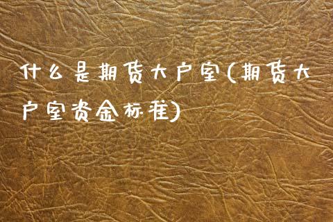 什么是期货大户室(期货大户室资金标准)_https://www.zztgc.com_黄金期货_第1张