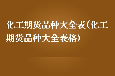 化工期货品种大全表(化工期货品种大全表格)_https://www.zztgc.com_期货直播_第1张