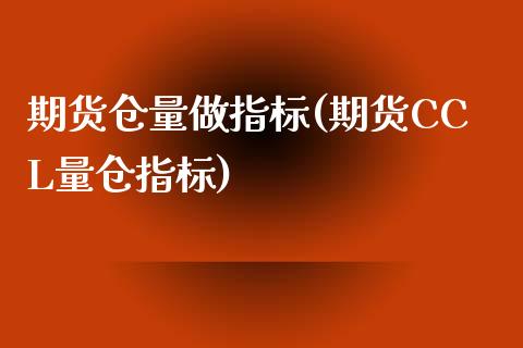 期货仓量做指标(期货CCL量仓指标)_https://www.zztgc.com_期货开户_第1张