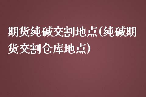期货纯碱交割地点(纯碱期货交割仓库地点)_https://www.zztgc.com_原油期货_第1张