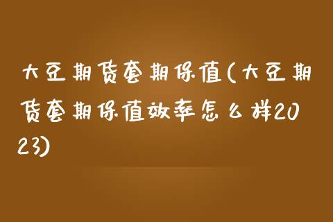大豆期货套期保值(大豆期货套期保值效率怎么样2023)_https://www.zztgc.com_期货直播_第1张