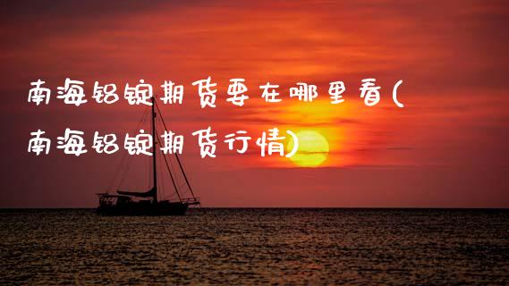 南海铝锭期货要在哪里看(南海铝锭期货行情)_https://www.zztgc.com_期货直播_第1张