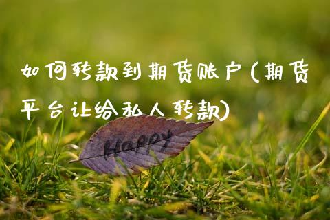如何转款到期货账户(期货平台让给私人转款)_https://www.zztgc.com_原油期货_第1张