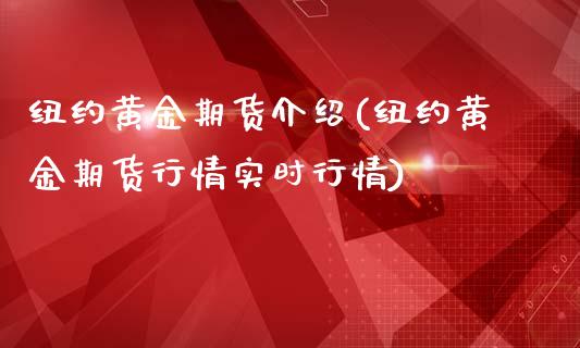 纽约黄金期货介绍(纽约黄金期货行情实时行情)_https://www.zztgc.com_黄金期货_第1张