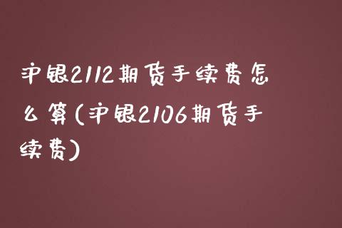 沪银2112期货手续费怎么算(沪银2106期货手续费)_https://www.zztgc.com_黄金期货_第1张