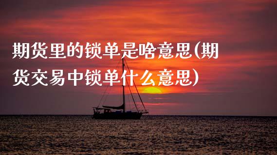 期货里的锁单是啥意思(期货交易中锁单什么意思)_https://www.zztgc.com_原油期货_第1张
