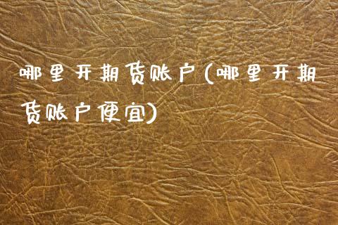 哪里开期货账户(哪里开期货账户便宜)_https://www.zztgc.com_期货行情_第1张