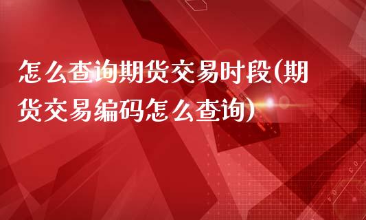 怎么查询期货交易时段(期货交易编码怎么查询)_https://www.zztgc.com_期货入门_第1张