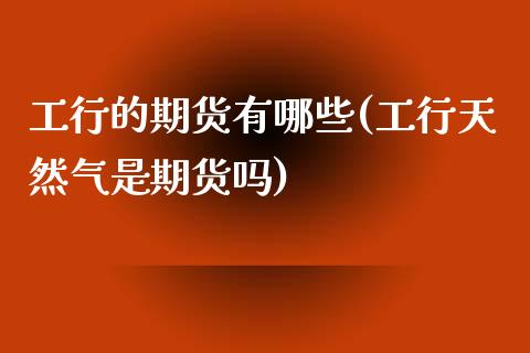 工行的期货有哪些(工行天然气是期货吗)_https://www.zztgc.com_期货行情_第1张